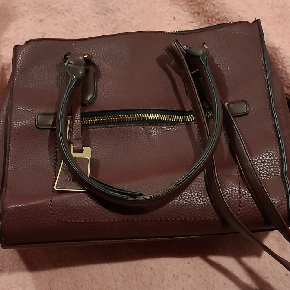 ALDO Chic Burgundy Leather Shoulder Bag